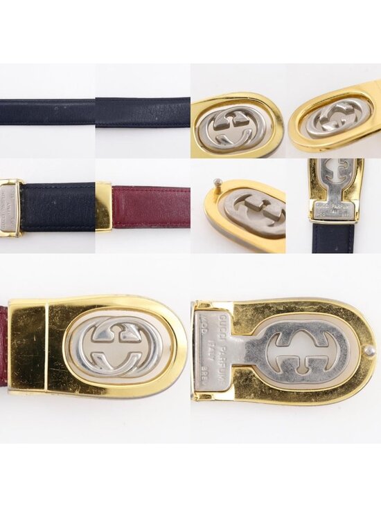 Gucci Interlocking Reversible Leather Gold Plated Brown Belt